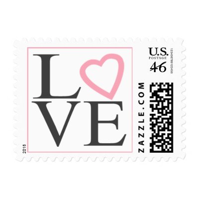 Love Stamps Dark Gray And light Pink Wedding