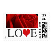 Love Stamps Red Wedding Invitation Postage
