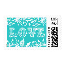 Love Stamps | Wedding Stamps | Aqua And White
