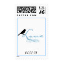 Love stapm with little black bird postage