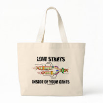 Love Starts Inside Of Your Genes (DNA Replication) Canvas Bags