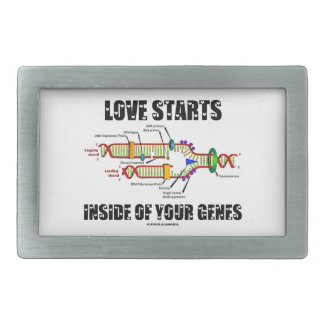 Love Starts Inside Of Your Genes (DNA Replication) Belt Buckles