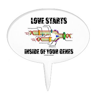 Love Starts Inside Of Your Genes (DNA Replication) Cake Toppers