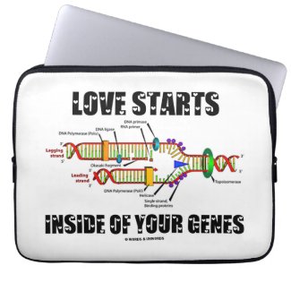 Love Starts Inside Of Your Genes (DNA Replication) Computer Sleeves