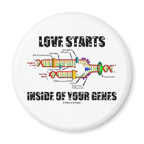 Love Starts Inside Of Your Genes (DNA Replication) Fridge Magnet