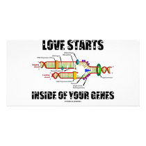 Love Starts Inside Of Your Genes (DNA Replication) Personalized Photo Card