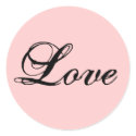 Love Sticker_Black on Baby Pink by monogramgallery Love Sticker_Black on Baby Pink