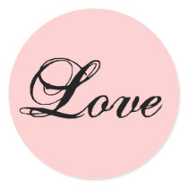 Love Sticker_Black on Baby Pink by monogramgallery Love Sticker_Black on Baby Pink