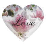 Love sticker Envelope seals White Pink Azaleas