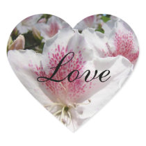 Love sticker Envelope seals White Pink Azaleas