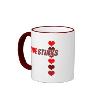 Love Stinks Anti Valentine's Day mugs