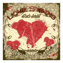 Love Stinks Anti Valentine's Day Party  Invite invitations