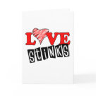 postcard - Love stinks cards and anti valentines day greeting cards for anyone who is down with love or anti-valentine's day. Love sucks stationery. Anti-Valentine's day merchandise for haters of Valentines day!