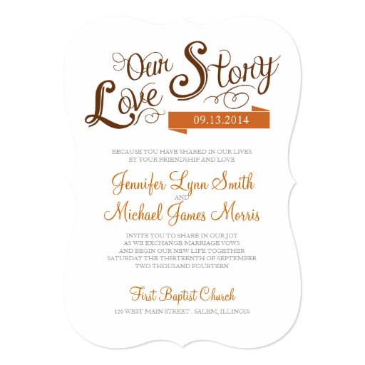 Love Story Wedding Invitation | Zazzle