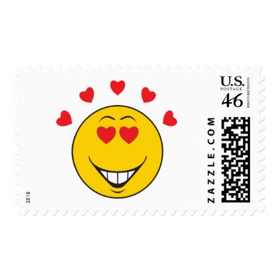 Love Struck  Smiley Face Postage by doonidesigns