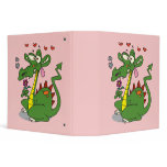 love struck valentine dragon cartoon 3 ring binder
