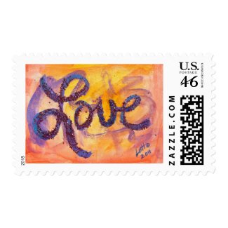 Love Sunset Golden Glow Postage Stamp stamp