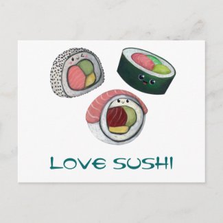 Love Sushi Post Card