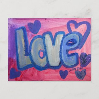 Love Sweet Candy Art Painting Postcard postcard