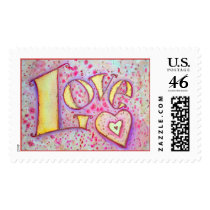 Love Sweet Pink Postage Stamp