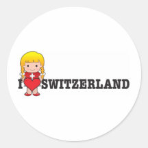 Love Switzerland Round Stickers