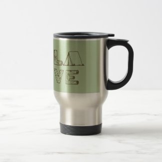 Love Tent Camping 15 Oz Stainless Steel Travel Mug