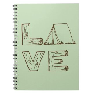 Love Tent Camping Note Books