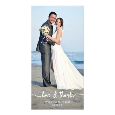 Love & Thanks Wedding Thank You Photo Card
