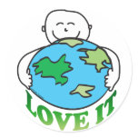 Love the Earth Tees and Gifts Round Stickers