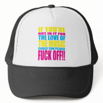 hardstyle, hardcore, old, skool, t-shirts, tshirts, deejay, club, wear, rave, smiley, merchandise, dance, defqon, qlimax, party, headhunterz, zany, showtek, hard, bass, jump, style, music, gas, mask, gabba, gabber, Trucker Hat with custom graphic design