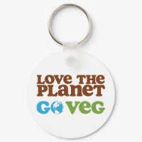 Love the Planet Go Veg keychain