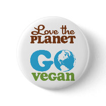Love the Planet Go Vegan buttons by Veganista Love the Planet Go Vegan buttons