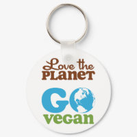 Love the Planet Go Vegan keychain