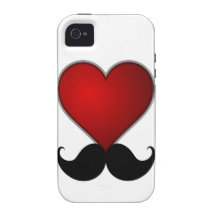 LOVE THE STACHE Heart w/Mustache Moustache iPhone 4/4S Case