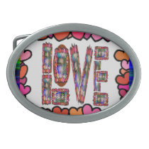 LOVE  -  the Text Love Oval Belt Buckle