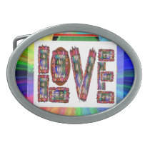 LOVE  -  the Text Love Oval Belt Buckles