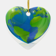 Love the world heart concept ornaments