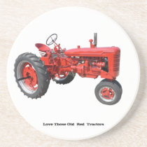 Love Those Old  Red  Tractors Drink Coaster