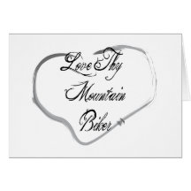 Love Thy Mountain Biker Greeting Card