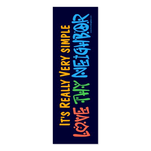 Love Thy Neighbor Bookmark - Business Card (front side)