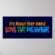 Love Thy Neighbor - Heart, Peace Sign Posters