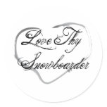 Love Thy Snowboarder Round Sticker