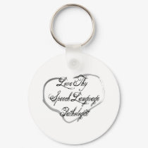 Love Thy Speech Language Pathologist keychains by crazygoodstuff Love Thy Speech Language Pathologist keychains
