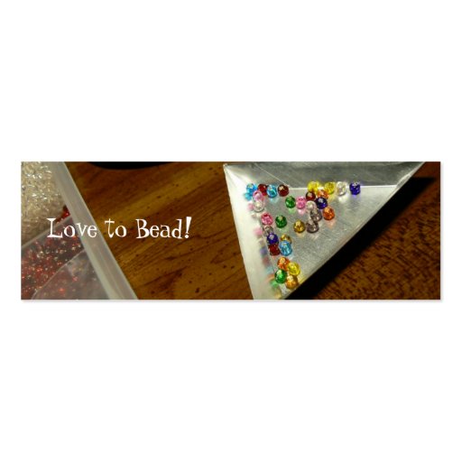 Love to Bead! Bookmark Business Card (front side)