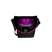 Love to Hate (black and pink) Courier Bag