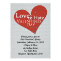 Love to Hate Valentines Day Party Invitation