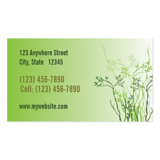 Love to Landscape? Business Card Template (back side)