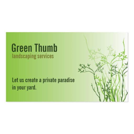 Love to Landscape? Business Card Template (front side)
