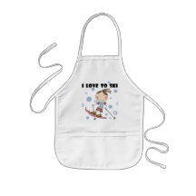 Love to Ski - Girl Tshirts and Gifts Aprons