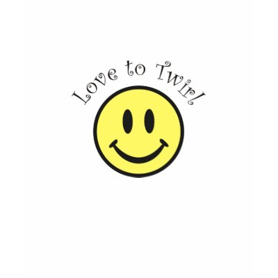 Love To Twirl Smiley Face Ladies T-shirt by Twirlers_Pro_Shop
